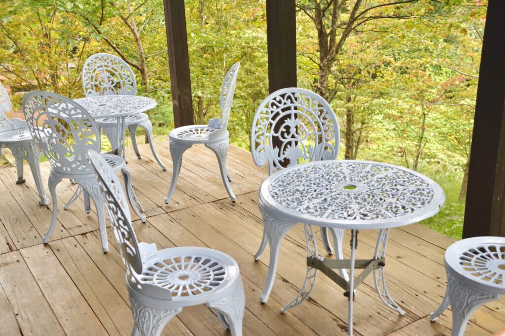 Outside tables and chairs